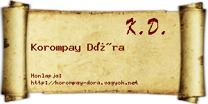 Korompay Dóra névjegykártya