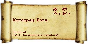 Korompay Dóra névjegykártya